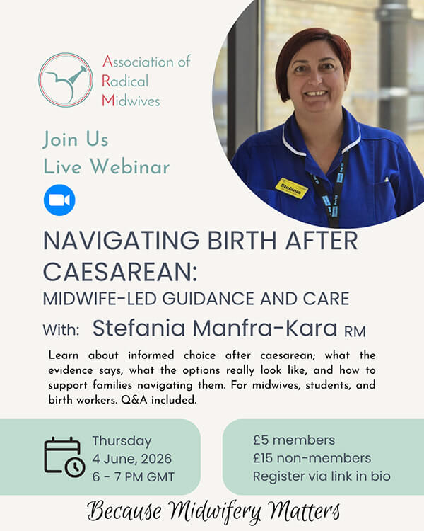webinar on supporting families through their options after a caesarean.